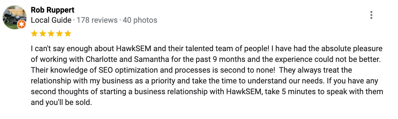 Google Review - Rob