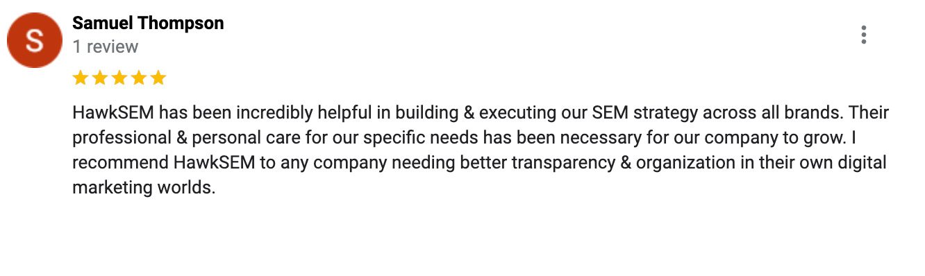 Google Review - Samuel